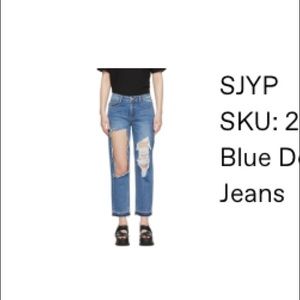SJYP Blue Destroyed Jeans